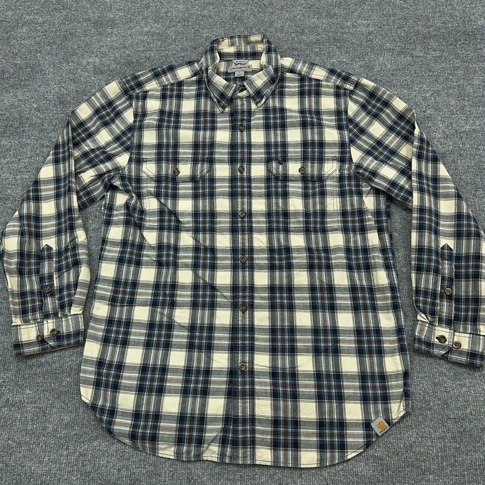 Carhartt Shirt Mens/ L /Blue Multicolor Plaid / Long Sleeve.Button Up Relaxed